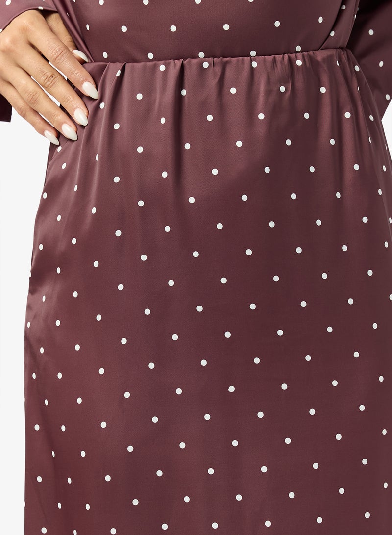 Ginger Satin Polka Dot Skirt - Image 4